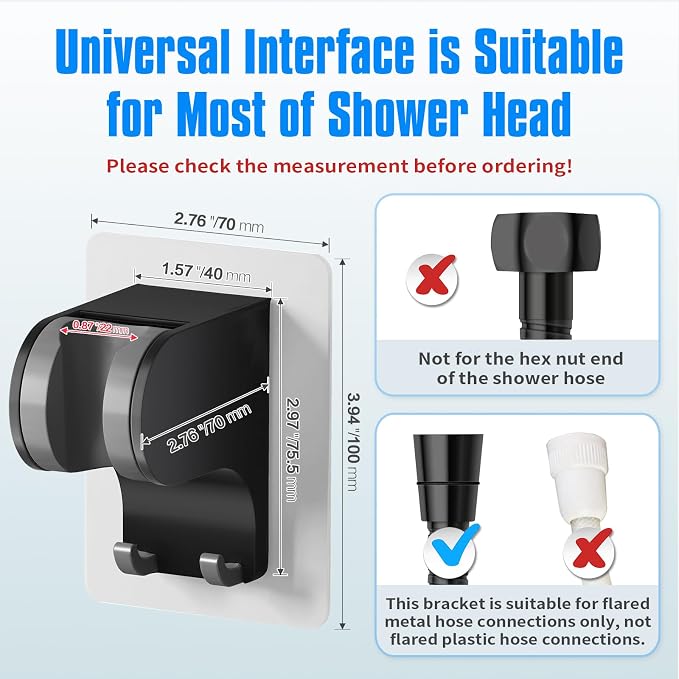 JONKEAN Shower Head Holder Without Drilling, 3m Handheld Shower Head Holder - Image 2