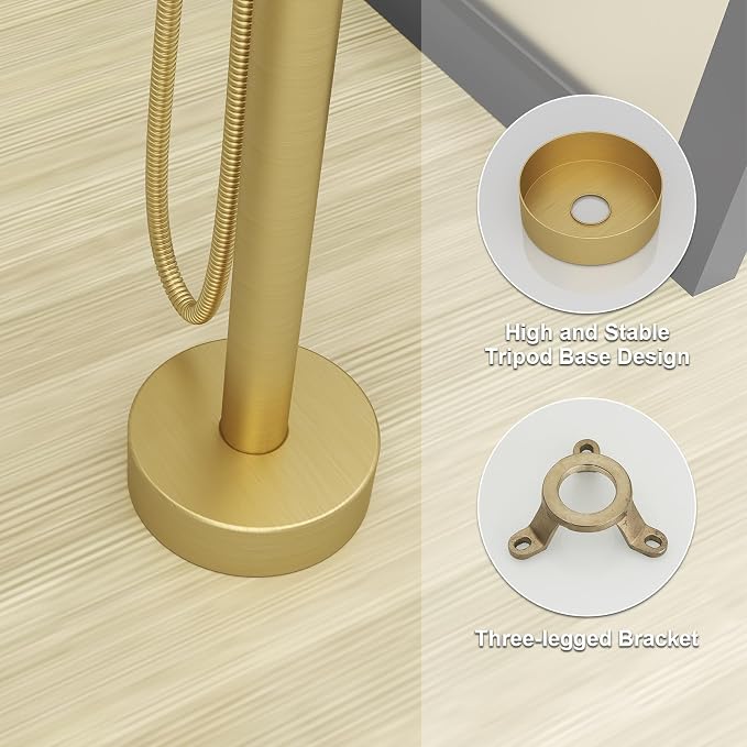 BESy Freestanding Bathtub Faucet Tub Filler Free Standing Floor Mount Stand - Image 6