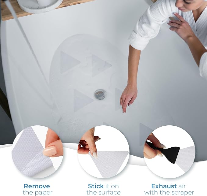 Anti Slip Shower Stickers 24 PCS, Invisible Non-Slip Shower Strips - Image 3