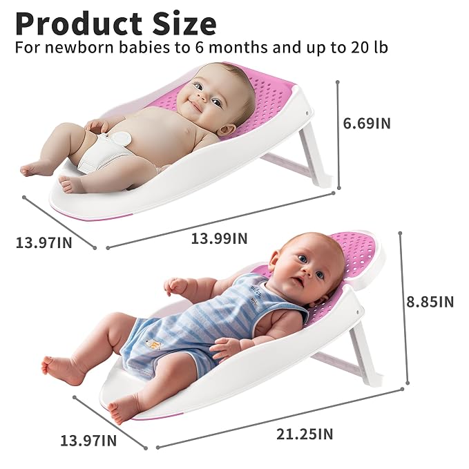 Baby Bathtub Support for Babies 0-6 Months, Foldable Portable Infant Bathtub - Image 4