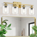 Modern Brushed Gold 4 Light Bathroom Light Fixtures, 24 inch Vanity Lights by FAISHILAN