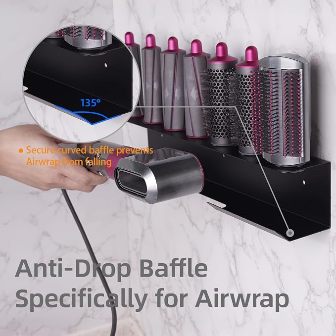 Dyson Airwrap Holder, Aluminum Dyson Airwrap Wall Mount Black - Image 4
