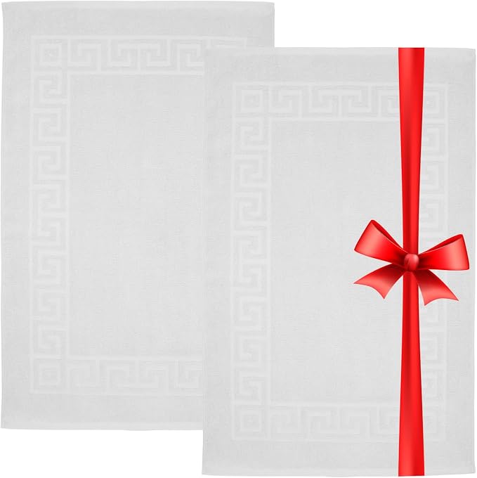 DAN RIVER Greek Cotton Bath Mats Set of 2 – Not a Bathroom Rug, Ultra Soft by DanRiver