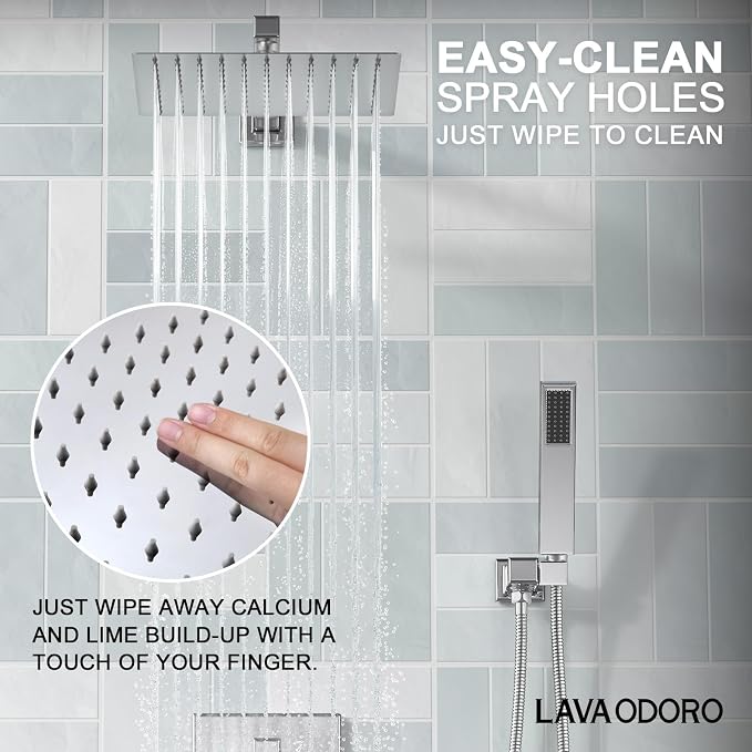 Lava Odoro Modern 2-Setting Square Shower System - Image 4