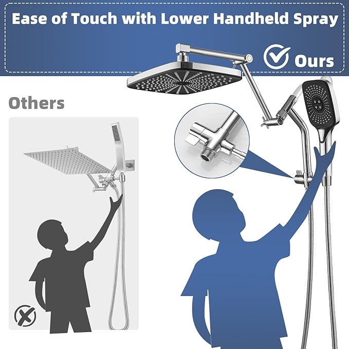 12" High Pressure Rain/Rainfall Shower Heads - Image 2