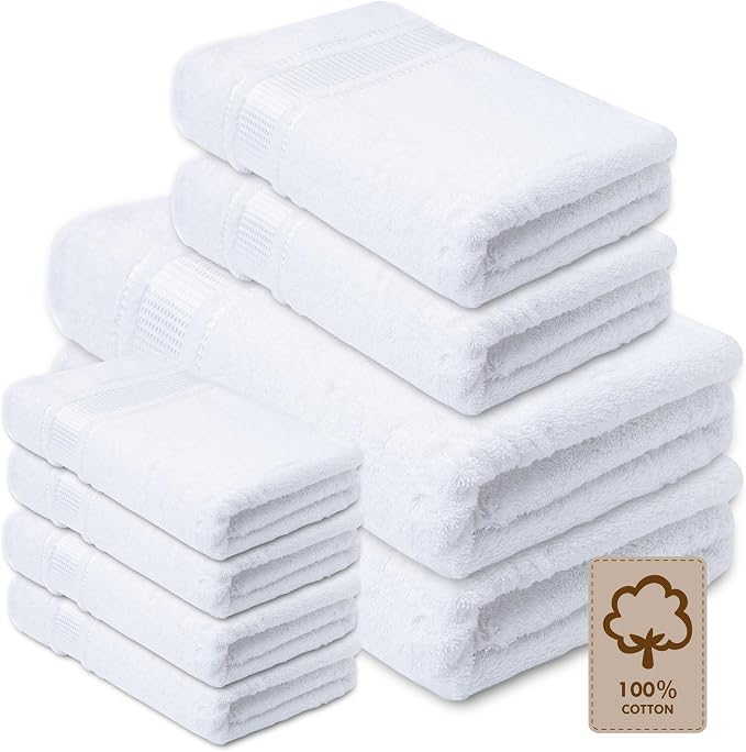 Melissa Linen 8 Piece Turkish Cotton Towel Set, 2 Bath Towel 28 x 55 Inches by MelissaLinen