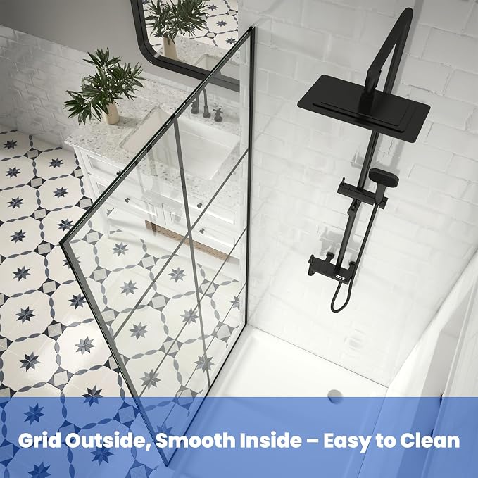 34" W x 72" H Shower Screen, Glass Shower Panel - Image 5