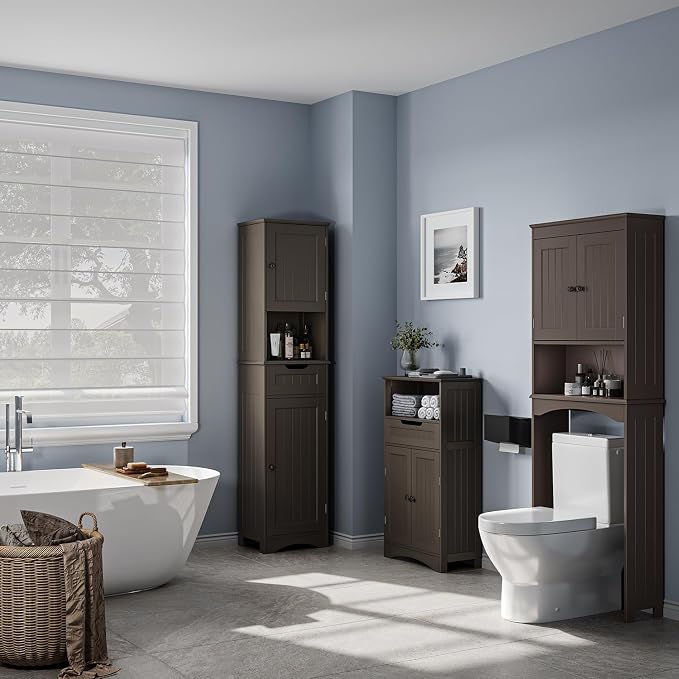 Bealife 67" H Tall Bathroom Storage Cabinet, Tall and Narrow Linen Storage - Image 3