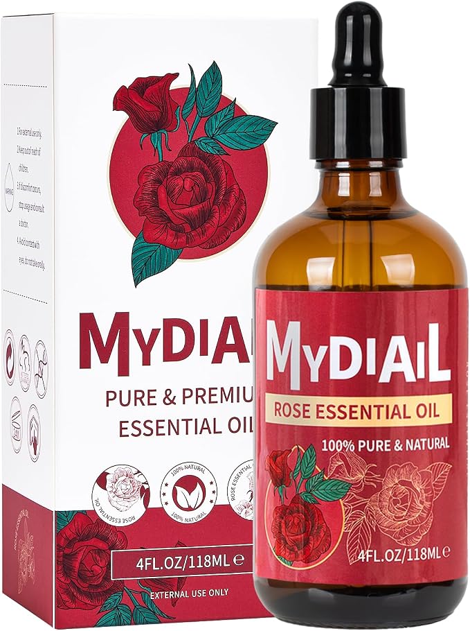 Rose Essential Oil 118ml Natural Premium Rose Oil Essential Oil by MYDIAILESSENTIALOILS