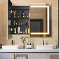 APRILSOUL 40X32 Inch Gold Bathroom Medicine Cabinet by Unknown
