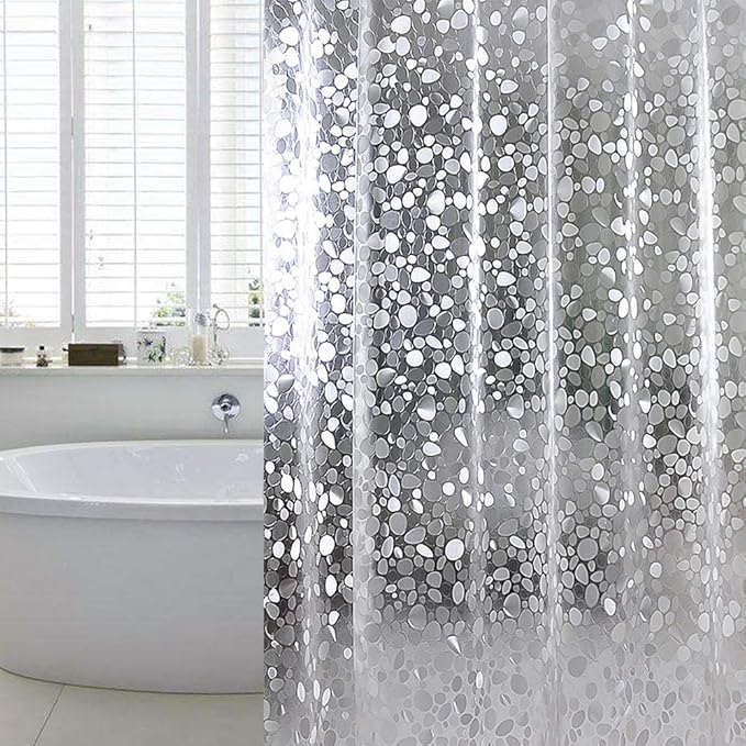 WELTRXE Shower Curtain Liner Waterproof, 8G Thick EVA, Heavy Duty Shower Liner by WELTRXE