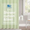 2-in-1 Waterproof Extra Long Fabric Shower Curtain or Liner, Linen Textured by THAIGEE