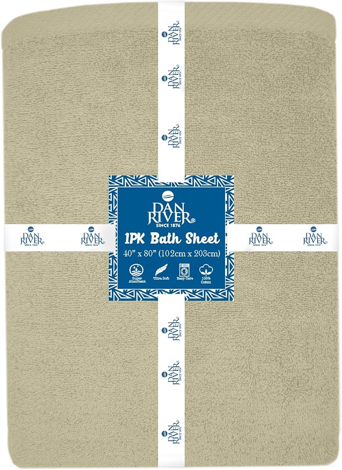 DAN RIVER Pack of 1 Bath Sheet 40x80 Inches, Extra Large Bath Towels, Luxury - Image 7
