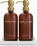 Luxury Glass Soap and Lotion Dispenser Set by BrighterBarns