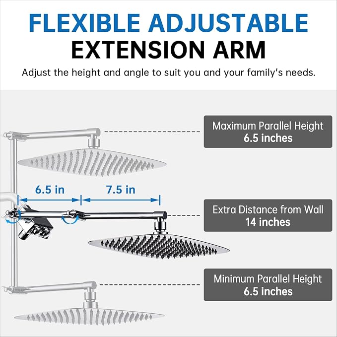 G-Promise All Metal 12 Inch Shower Head - Image 5