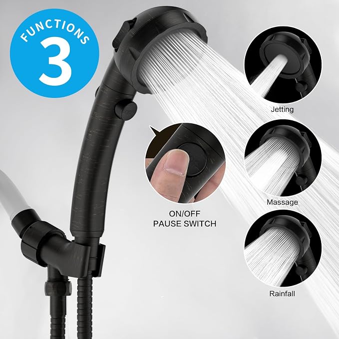 KAIYING High Pressure Oil-Rubbed Bronze Handheld Shower Head - Image 2