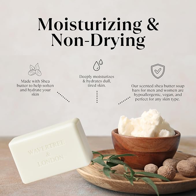 Wavertree & London Noir Scented Natural Soap, 7oz Moisturizing French Triple - Image 3
