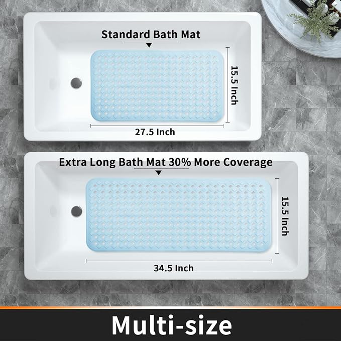 Yimobra Bathtub Mat Non Slip, Super Strong Suction Cups, 27.5"x15.5" Long - Image 6