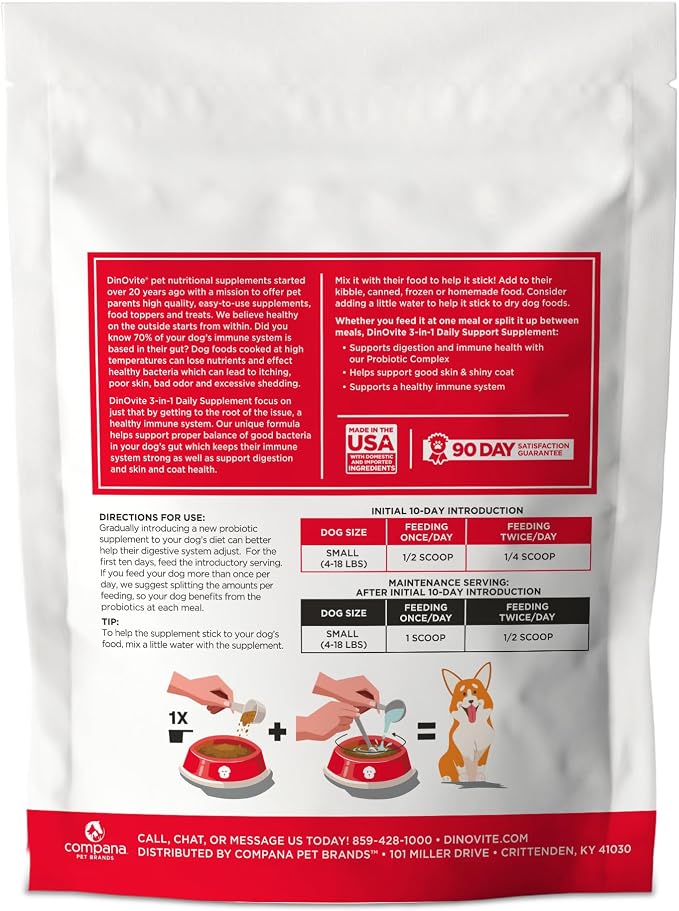 Dinovite Dog Probiotics for Yeast, Itchy Skin and Itchy Ears - Image 2