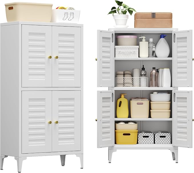 46''H Metal Small Bathroom Storage Cabinet by METALYEYE