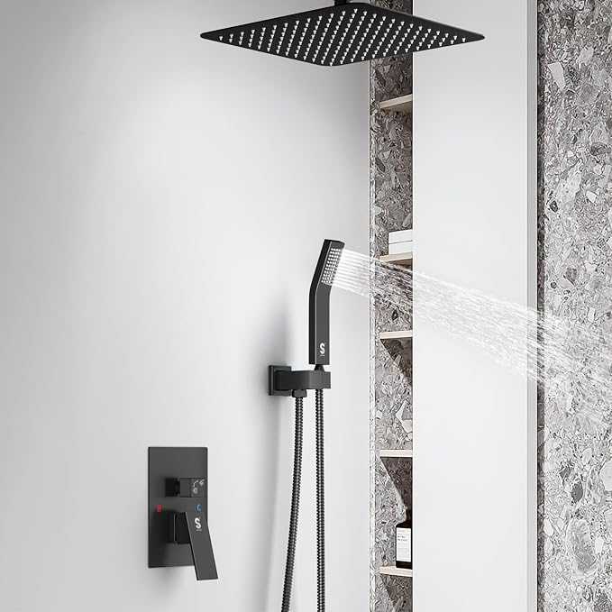 SR SUN RISE 12 Inch Oil Rubbed Bronze Shower System Brass Bathroom Luxury Rain - Image 5