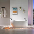 Empava 59 Inch Acrylic Freestanding Whirlpool Tub, Hydromassage Gracefully Oval by Empava