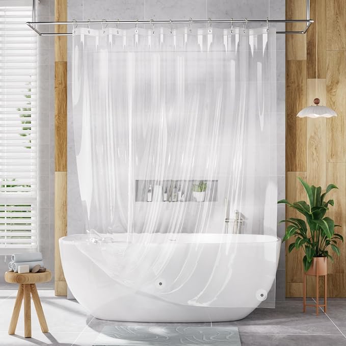 AmazerBath Shower Curtain Liner, 72x72 Clear Shower Curtain Liner, Waterproof - Image 7