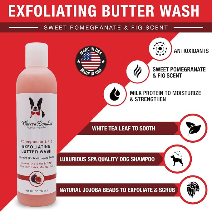 Warren London Exfoliating Butter Wash – Pomegranate & Fig Dog Shampoo, 8 oz | - Image 2