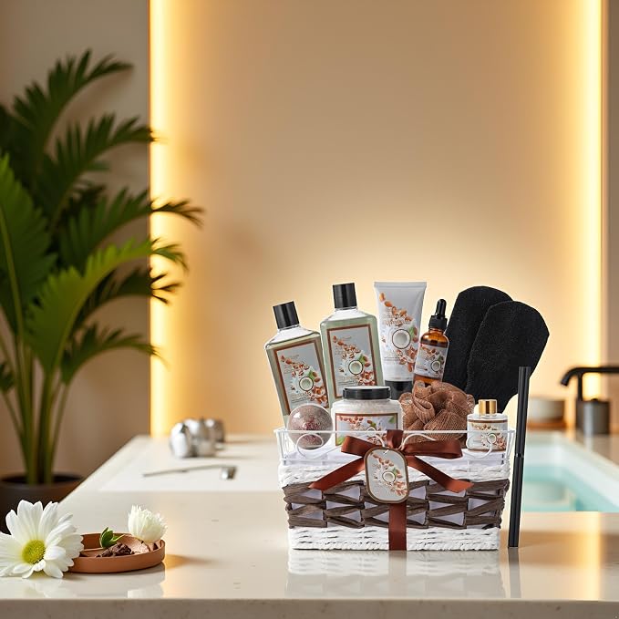 Coconut Almond spa kit, Bath and Body Gift Basket Christmas Gifts - Image 8