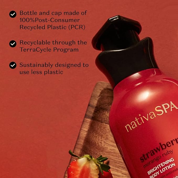Nativa SPA by O Boticário, Ruby Strawberry Antioxidant Body Lotion, Brightening - Image 5