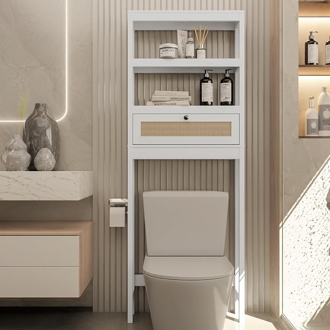 Over The Toilet Storage Cabinet, 3-Tier Bathroom Organizer - Image 7