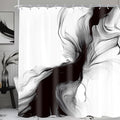 Cinbloo Extra Long Black and White 72Wx84H Shower Curtain Abstract Marble by Cinbloo