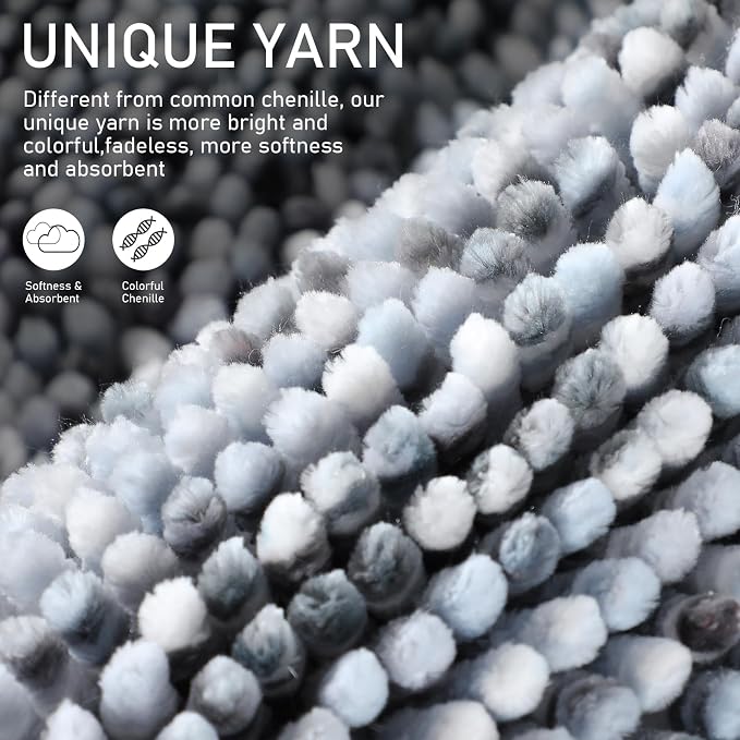 Yimobra Bath Mats for Bathroom Non Slip, Extra Soft Chenille Bathroom Rugs - Image 2