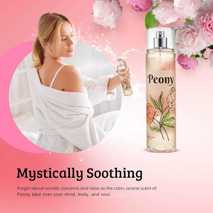 Peony Elegance Fine Fragrance Body Mist Spray: A Scented Peony Floral - Image 3