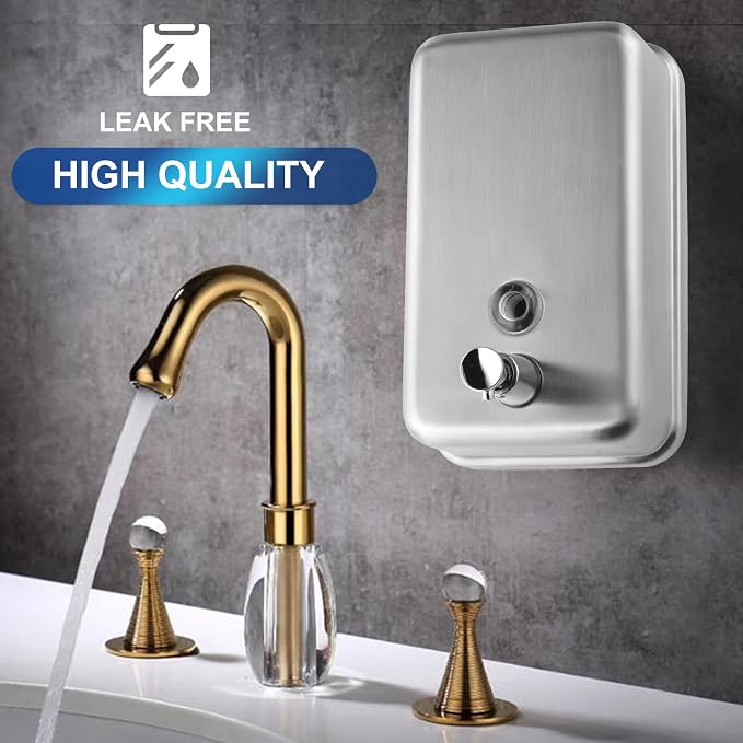 Commercial Wall Mount Stainless Steel Soap Dispenser, Corrosion Proof Lining - Image 3