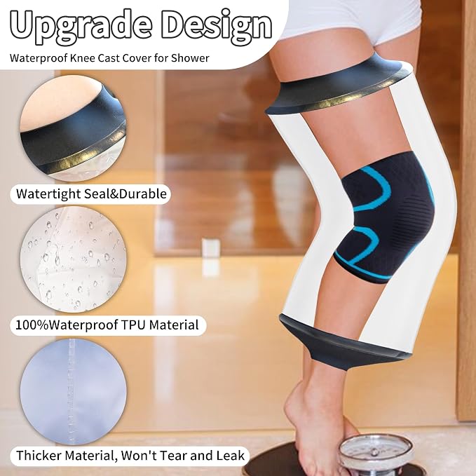 Knee Cast Cover for Shower, Waterproof Bandage and Cast Protector for Knee - Image 4