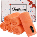 Face Towels 6 Pack, Extra Large 13x13 inch Orange Wash Cloths by Jeffsun