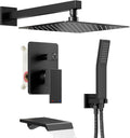 Shower System with Tub Spout, All Metal Tub Shower Faucet Set with 10'' Rain by HOMGOO