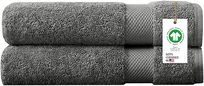 Delara 100% Organic Cotton Towels 650 GSM Plush Feather Touch Quick Dry Bath by Delara