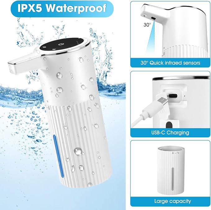 4 Pack Touchless Automatic Soap Dispenser, Smart Sensor Foam Hand Wash Dispenser - Image 3