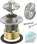 Brushed Nickel Bathtub Drain, Hair Catcher and 2-Hole Overflow Faceplate by AllProducts