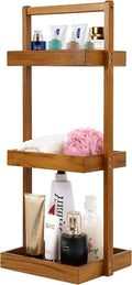 Utoplike Teak Shower Caddy Shelf, Standing Shower Organizer by Utoplike