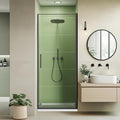 30" Wx72 H Frameless Reversible Pivot Shower Door, 1/4" Clear SGCC Tempered by Kosmonia