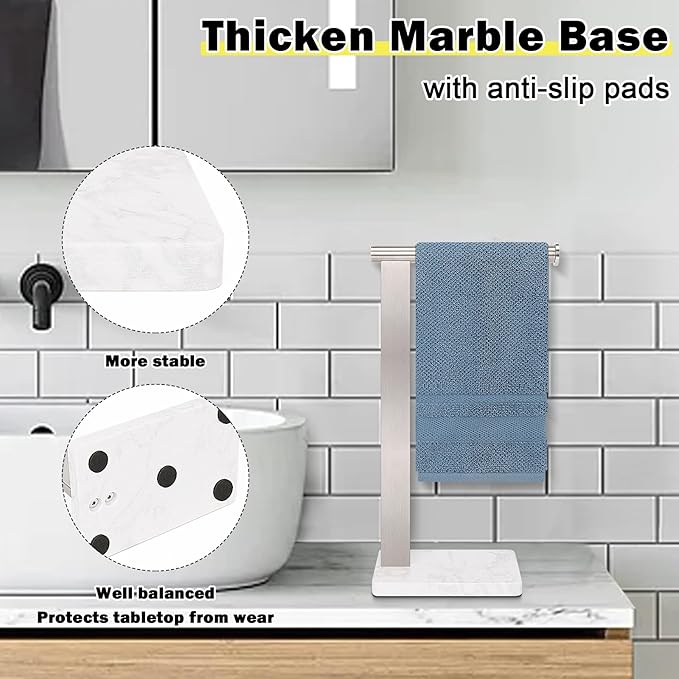Stainless Steel L-Shaped Hand Towel Holder, SUS304 Bathroom Towel Rack - Image 4