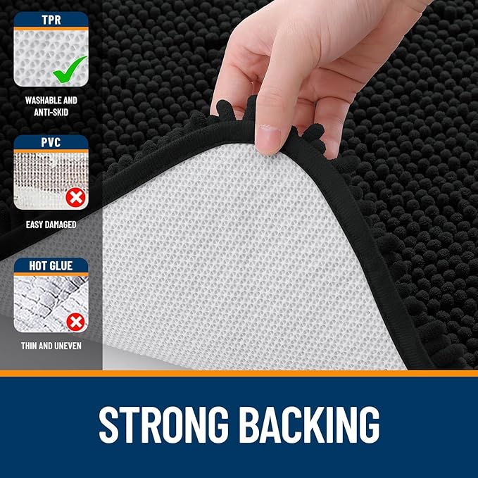 OLANLY Bathroom Rugs Sets 2 Piece, Soft Absorbent Chenille Bath Mats and - Image 5