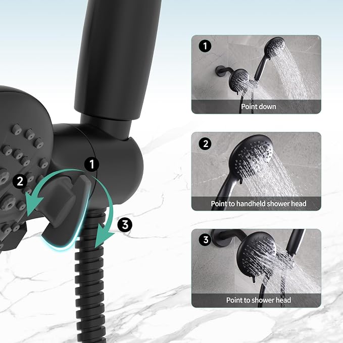 SR SUN RISE Shower System with Tub Spout, 35-Function Dual 2-in-1 Tub and - Image 6