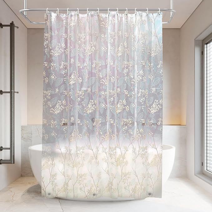 PEVA Shower Curtain, 72 x 72 Water Repellent Premium Bathroom Shower Curtain - Image 6