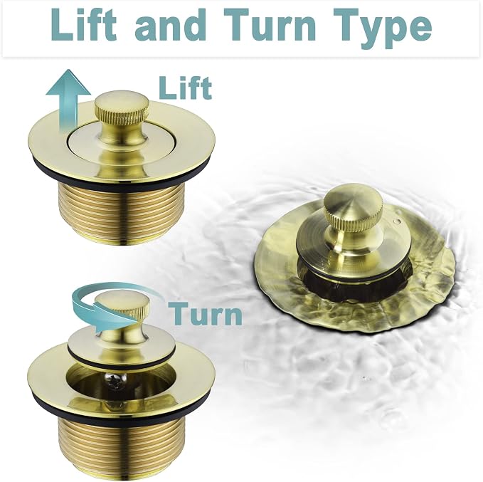 BESTILL Bathtub Drain Kit and Overflow Faceplate, Brushed Gold - Image 6