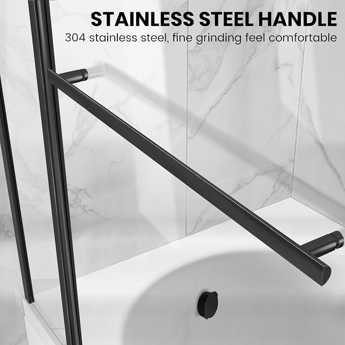 Bathroom Shower Glass Door, Tub Shower Glass Door 43”*58” Screen Panel Tempered - Image 2