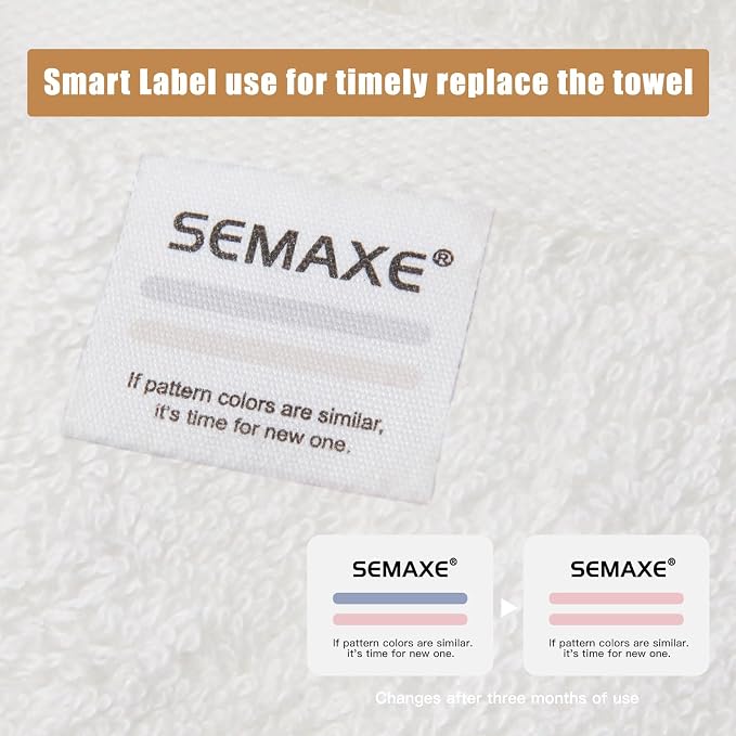 SEMAXE 18-Pack Bath Towel Set Include 6 Bath Towels, 6 Hand Towels, 6 Wash - Image 6